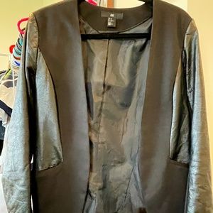 H&M faux leather blazer